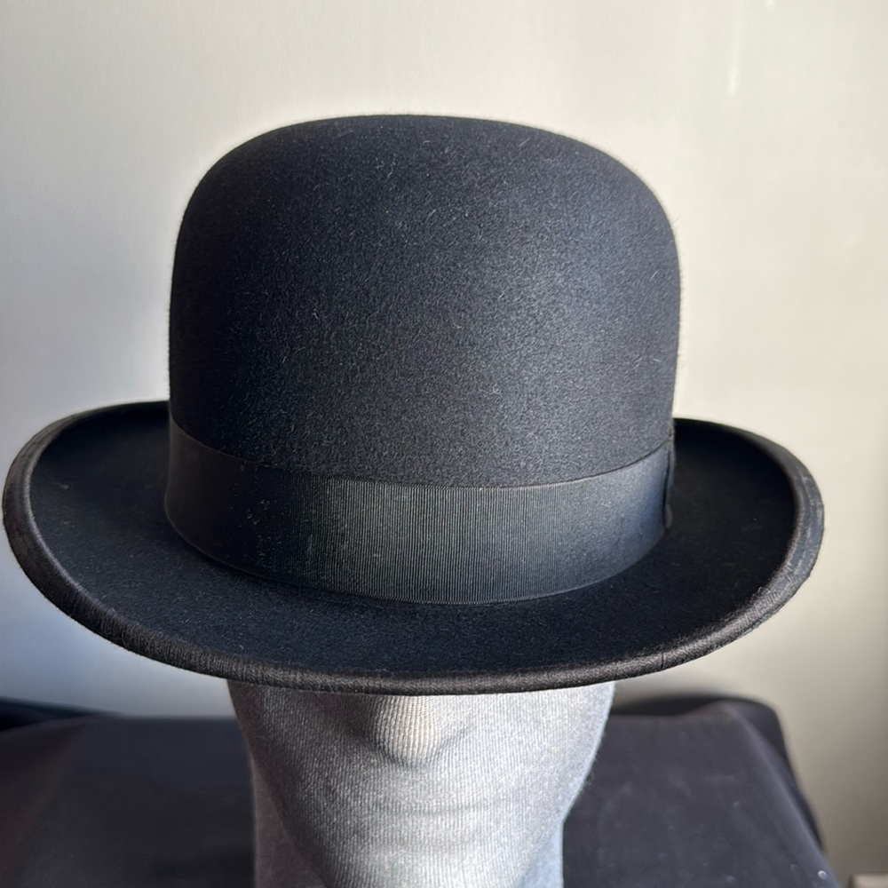 Vintage Emerson Men’s Black  Felt Bowler Derby Hat, pre-owned great condition